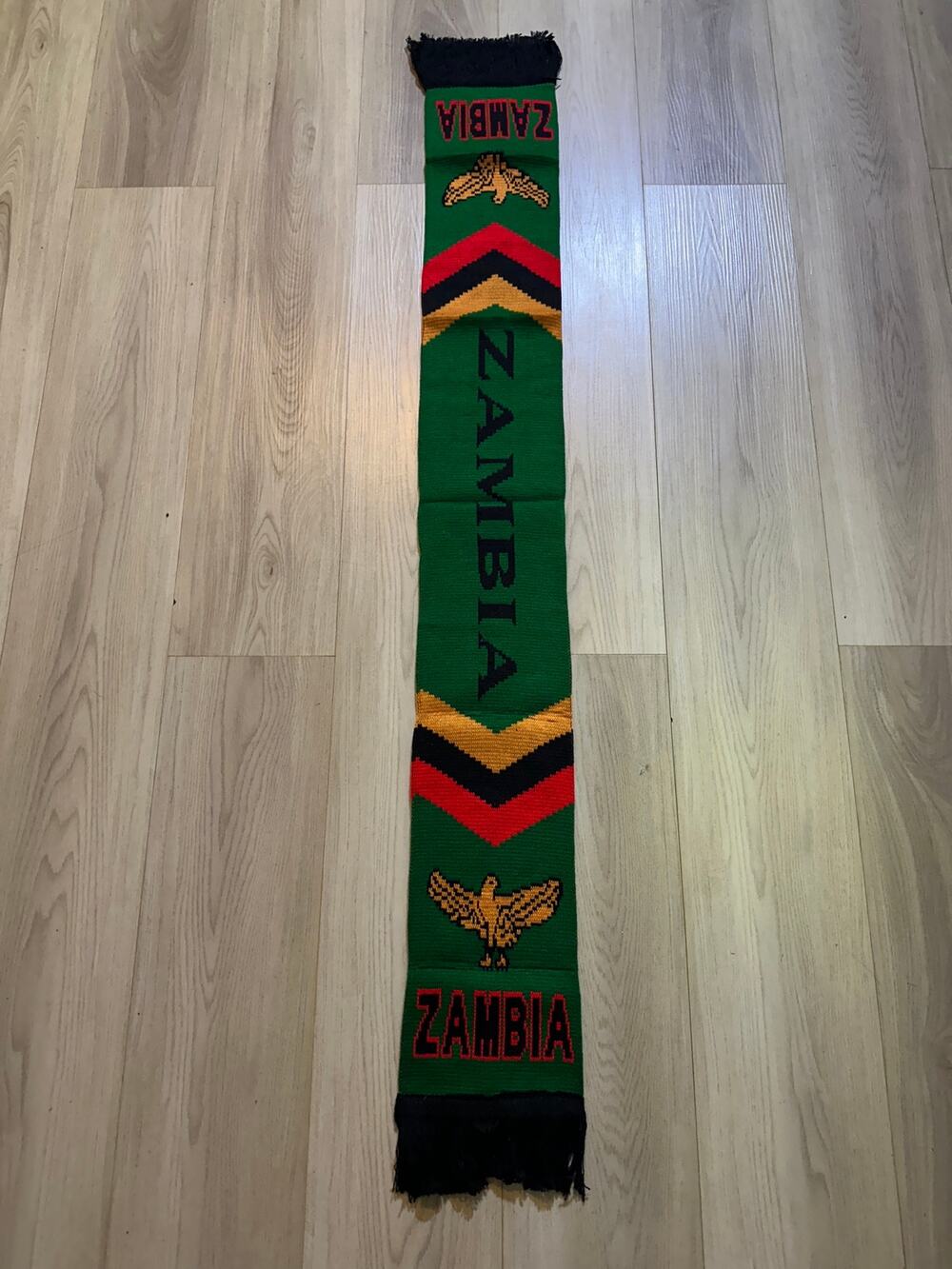 Zambia National Football Team Soccer Scarf Knit Chevron Eagle Green Fan Scarf